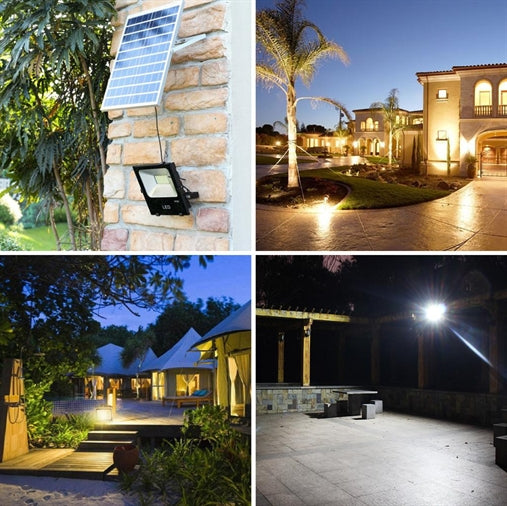 Proiettore Faro Solare LED 100w con Pannello Incluso Dimmerabile con Telecomando