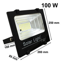 Proiettore Faro Solare LED 100w con Pannello Incluso Dimmerabile con Telecomando