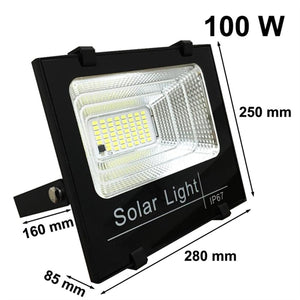 Proiettore Faro Solare LED 100w con Pannello Incluso Dimmerabile con Telecomando