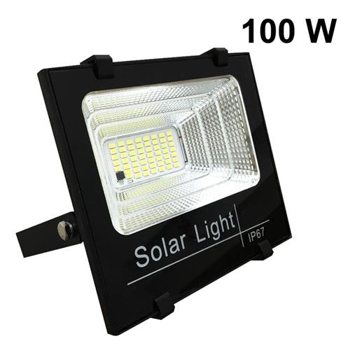 Proiettore Faro Solare LED 100w con Pannello Incluso Dimmerabile con Telecomando