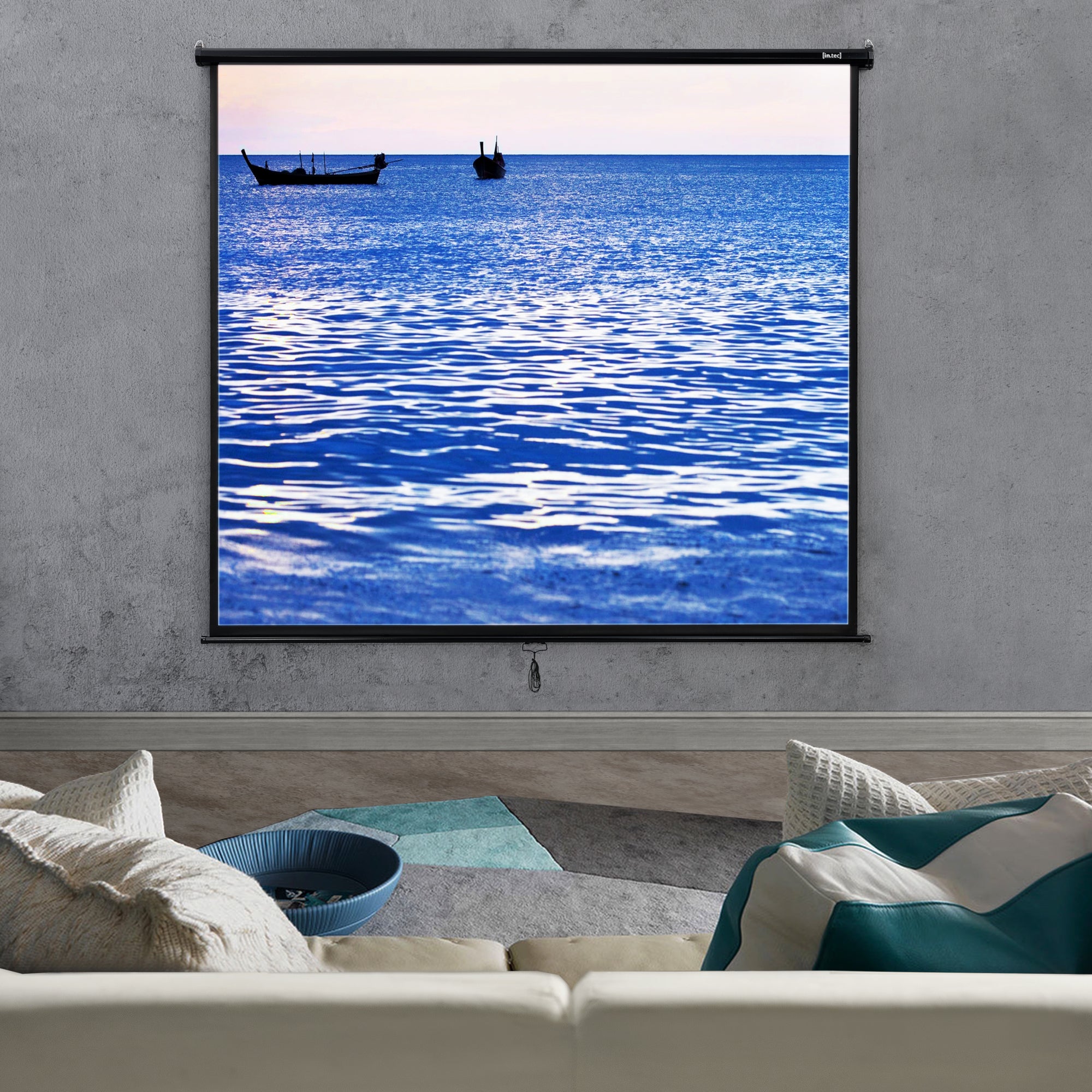 Schermo di Proiezione Portatile Telo da 113 Pollici Custodia in Acciaio in.tec