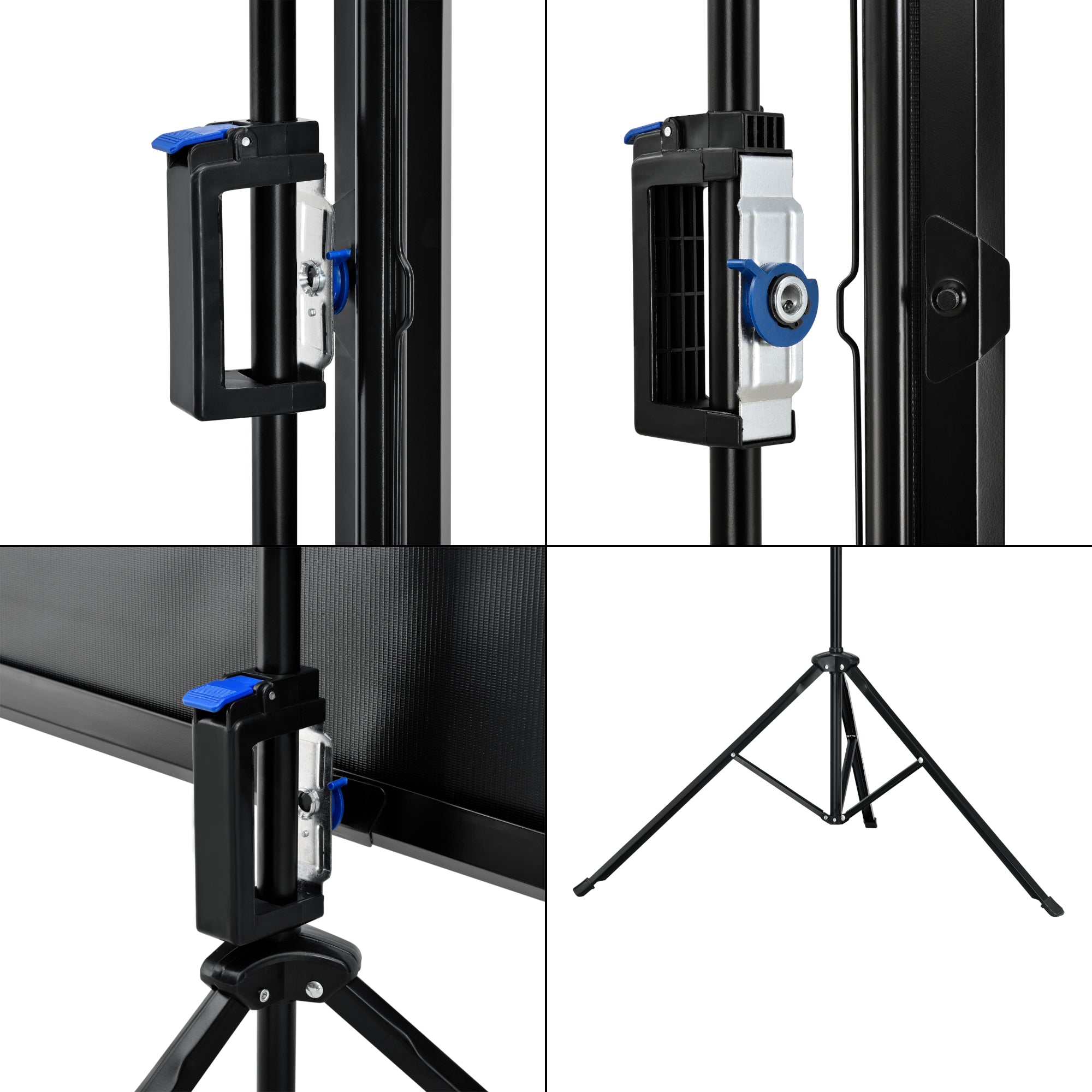 Schermo di Proiezione Portatile Treppiede Regolabile in Altezza 173-284 cm Telo da 113 Pollici in.tec