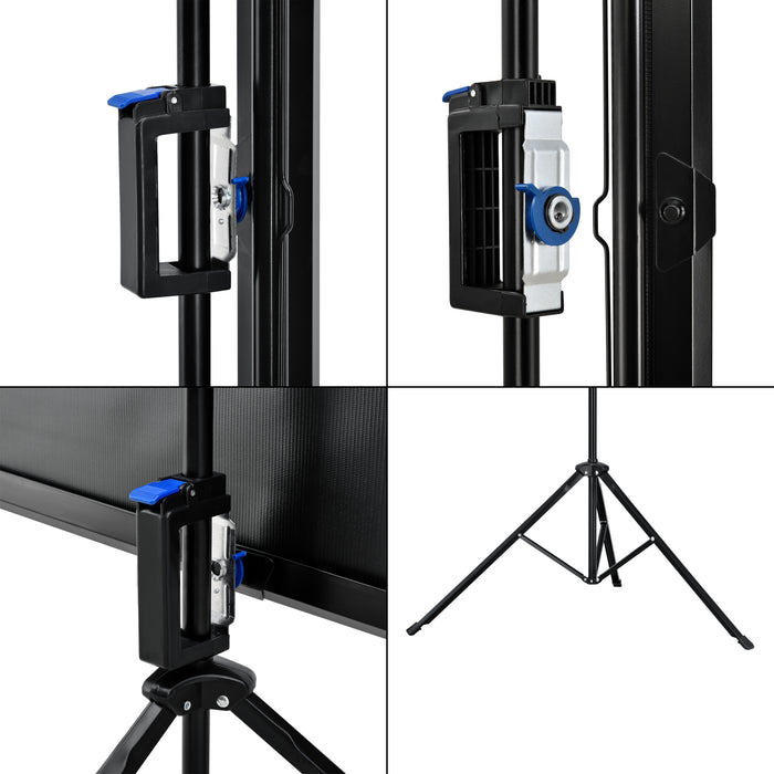 Schermo di Proiezione Portatile Treppiede Regolabile in Altezza 173-284 cm Telo da 113 Pollici in.tec