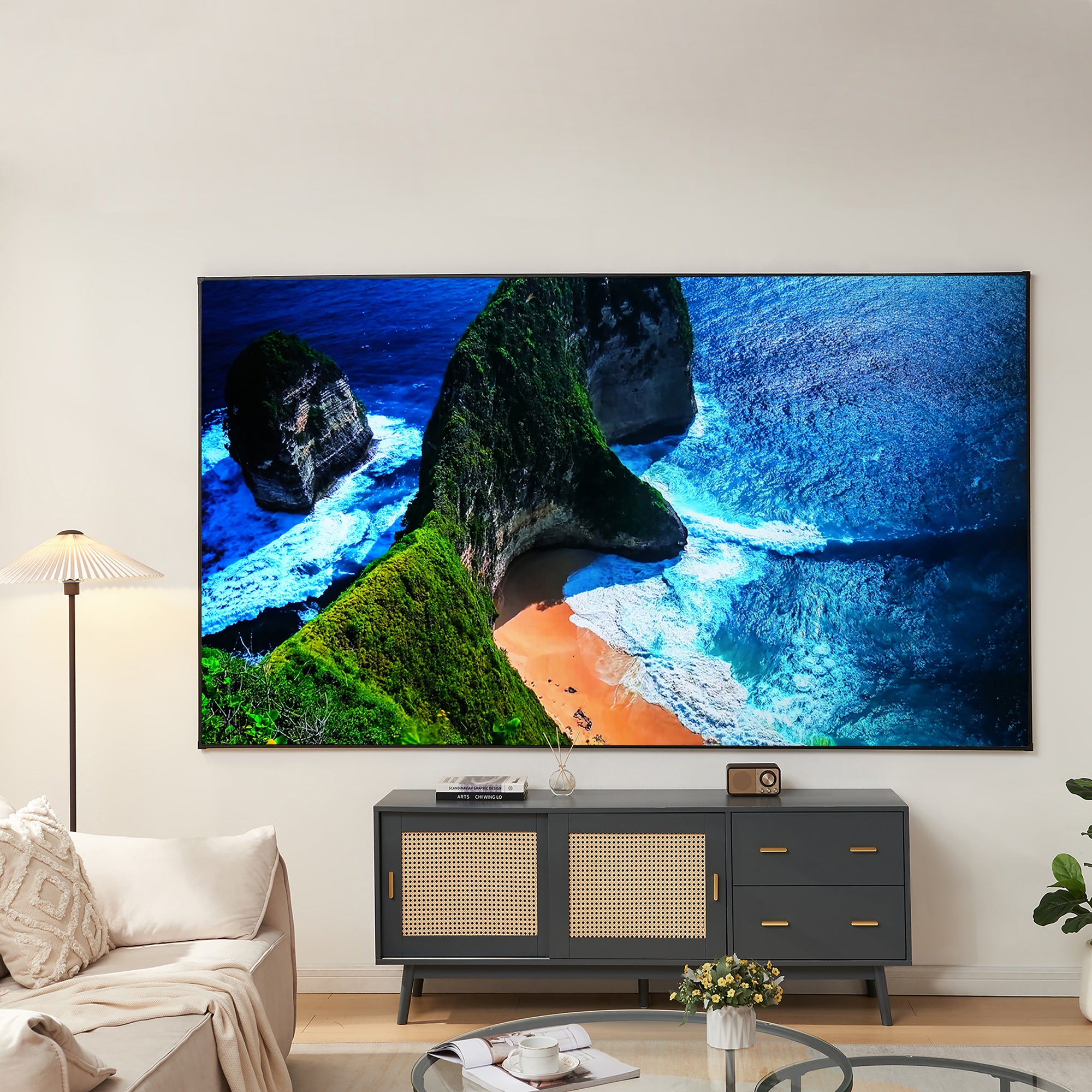 Schermo di Proiezione a Parete Väkhoga 120 Pollici - Grigio [en.casa]