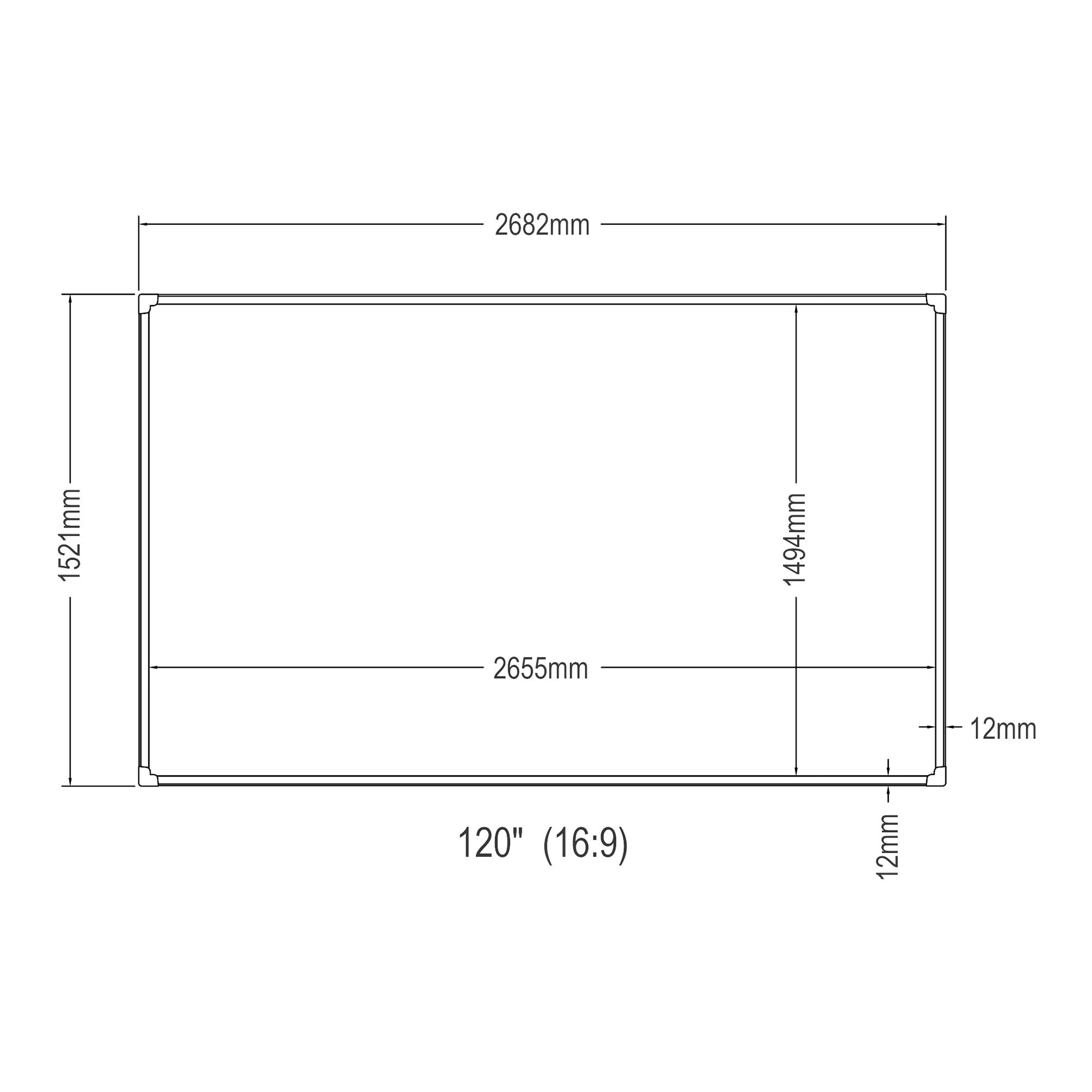 Schermo di Proiezione a Parete Väkhoga 120 Pollici - Grigio [en.casa]
