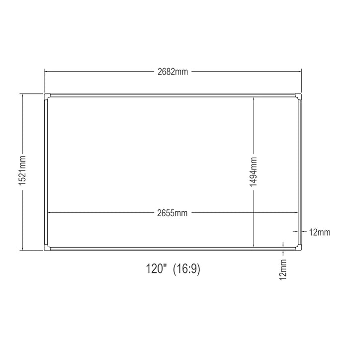 Schermo di Proiezione a Parete Väkhoga 120 Pollici - Grigio [en.casa]