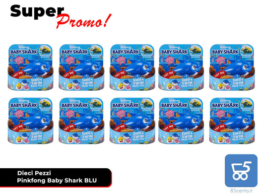 Promo 10 Pezzi Pinkfong Baby Shark Giocattolo da Bagno Canta e Nuota a Batteria Blu per Bambini +18 Mesi, Nuota per Davvero! Rivenditore