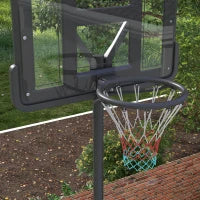 Canestro Basket ad Altezza Regolabile per Giardino e Piscina con Base Riempibile, 110x75x195-370 cm, Nero