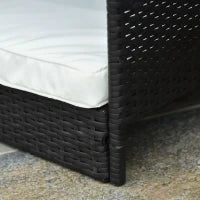 Casetta per Cani in Rattan con Cuscino, Letto per Cani a Forma di Casa, Cuccia per Cani da Esterno, Telaio in Acciaio, Plastica, 69 x 98 x 70 cm, Marrone Caffè