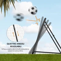 Rebounder Pieghevole e Regolabile da Esterno per Calcio, Baseball e Pallavolo, 128x118x108-120 cm, Nero