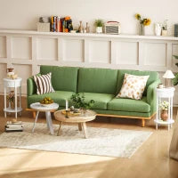 Set 2 Comodini con Cassetto e Ripiano in Legno Stile Contemporaneo, Ø35.5 x 71 cm, Bianco