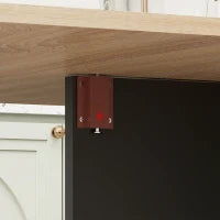 Tavolo Pieghevole Consolle per 4-6 persone con Ruote e Ripiani, 140x75x74cm, Rovere e Nero