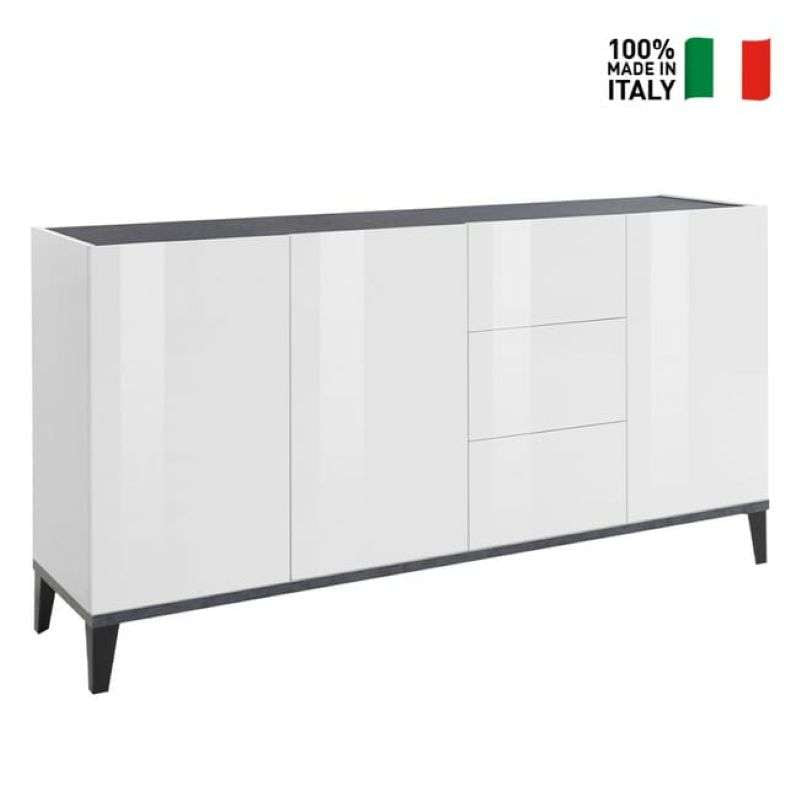 Credenza 160x40cm 3 ante 3 cassetti scorrevoli ingresso soggiorno Rebecca
