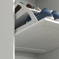 Scarpiera Salvaspazio a 3 Cassetti con Ripiani Regolabili su 2 Livelli, in Legno, 60x23.5x115 cm, Bianco