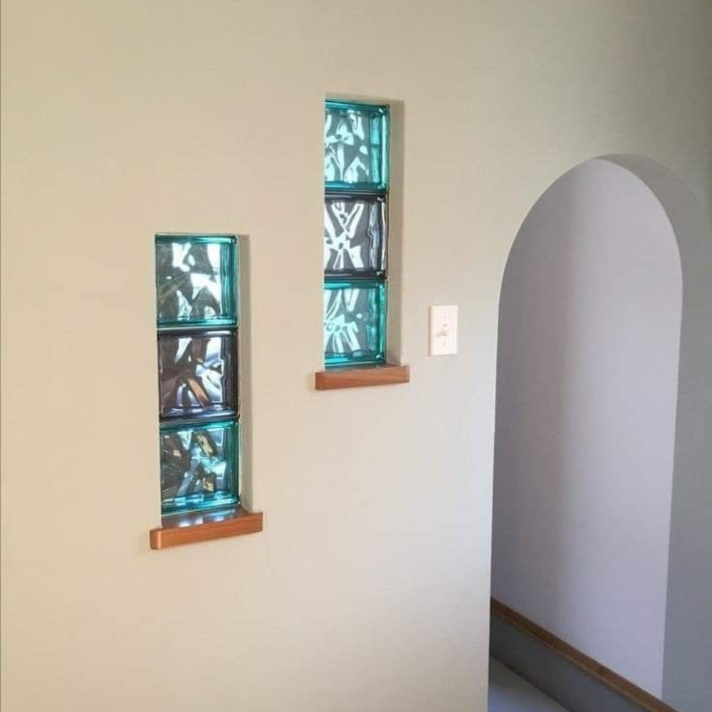 Vetromattone effetto ondulato diffusione luce modello pure 190 x 190 x 80 mm *** colore- turchese, confezione 1