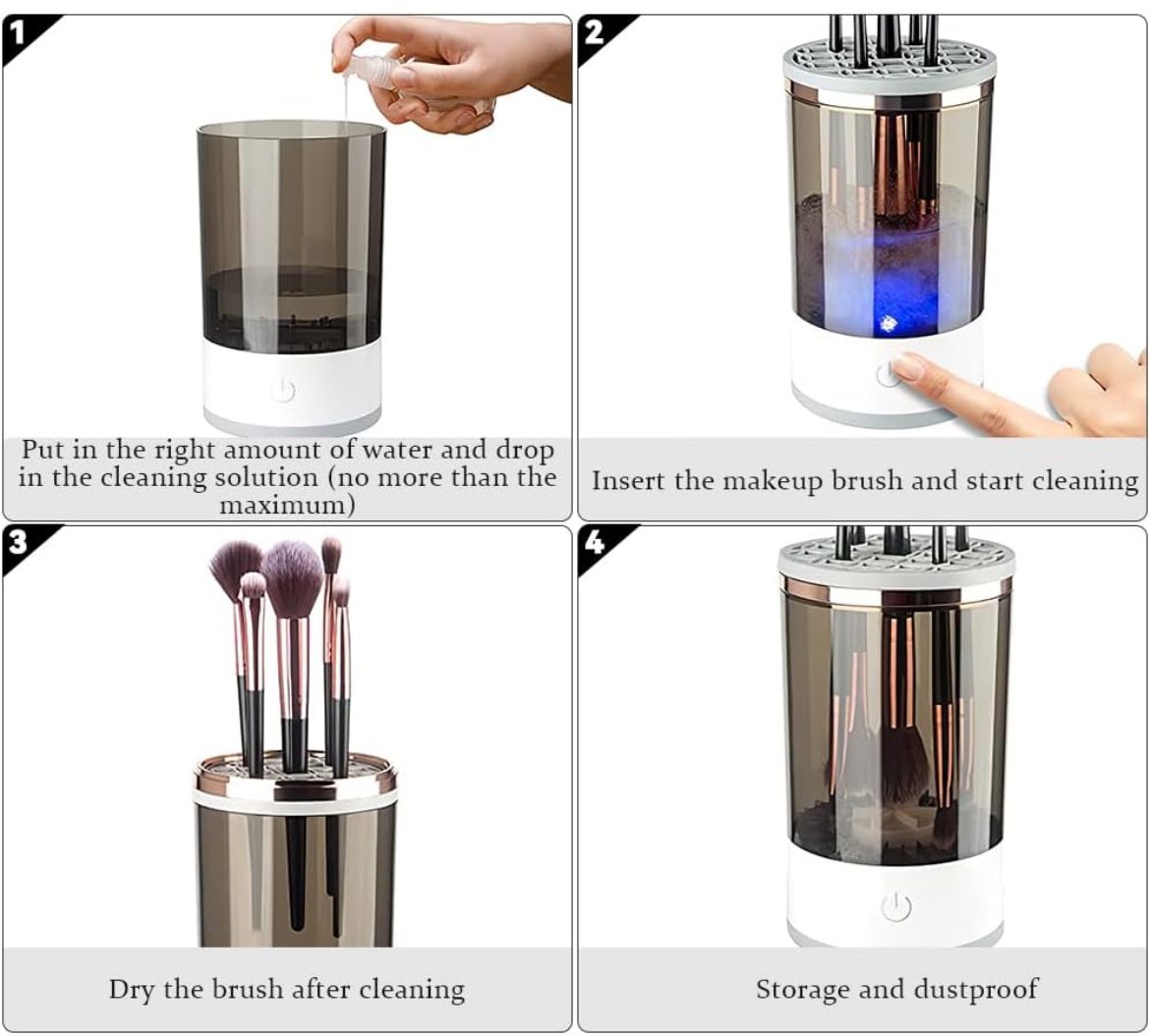 Pulitore Elettrico Per Pennelli Da Trucco Make Up Portatile USB Detergente