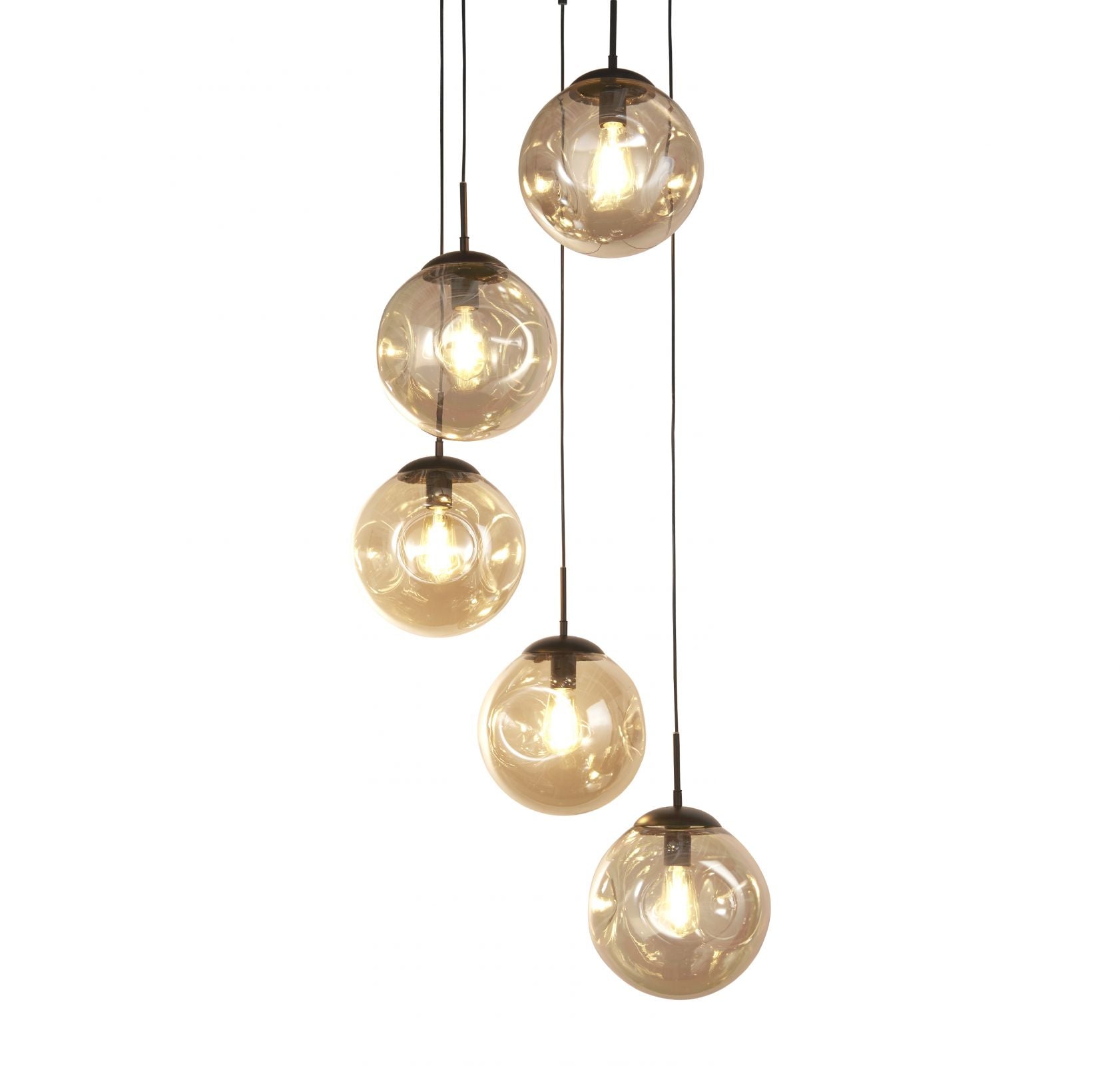 Punch 5Lt Multi-Drop - Metallo nero e vetro perforato color champagne