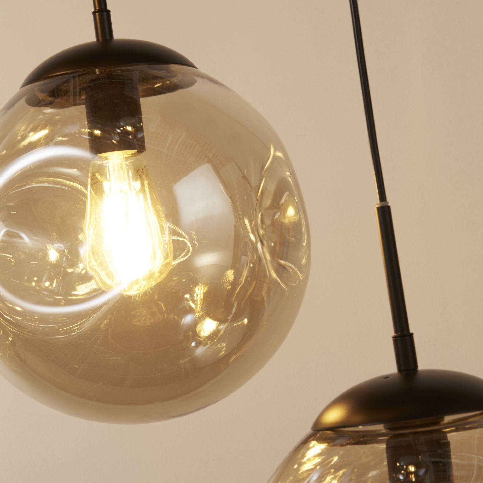 Punch 5Lt Multi-Drop - Metallo nero e vetro perforato color champagne