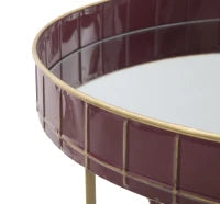 Tavolinetto Da Caffe' Glam Bordeaux Cm Ø 60X60
