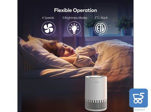 Purificatore d'Aria, Filtro HEPA 3-In-1 per Casa ed Ufficio Vava IT VA-EE014, Bianco