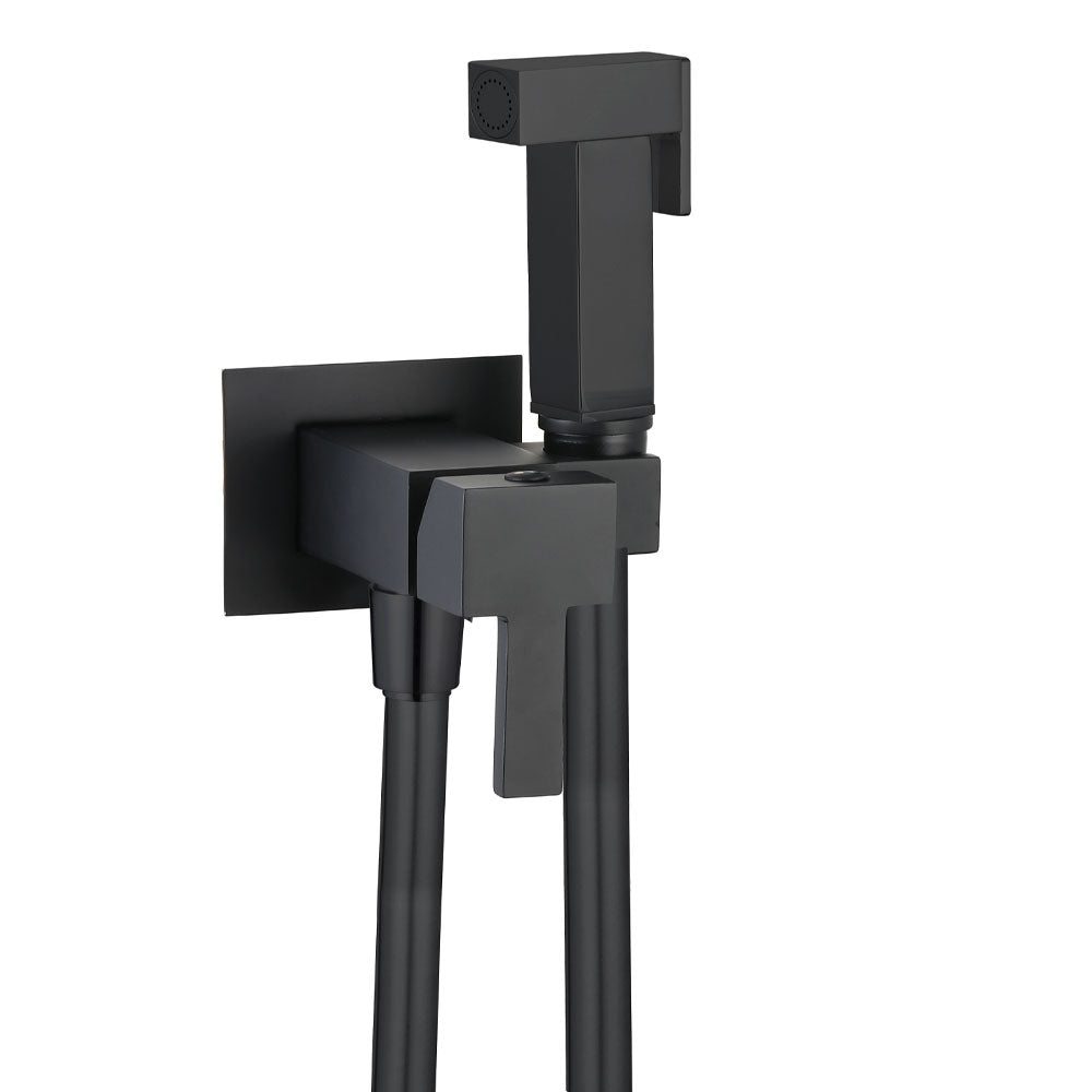 Ogomondo kit idroscopino acqua calda e fredda shut-off azionamento a leva ottone *** finitura- nero quadro, confezione 1