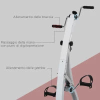 Pedaliera Braccia e Gambe da Divano o Poltrona con Schermo LED, Altezza e Intensità Regolabile, Bianco, 40x42.5x100cm