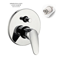 Kit doccia tondo completo di soffione doccetta e miscelatore con deviatore delfino