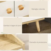 Mobile Cucina per Microonde con 2 Armadietti e Cassetto, 90x30x94cm, in MDF