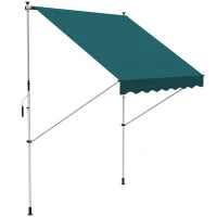 Tenda da Sole da Esterno 2x1.5m a Rullo con Manovella, Altezza e Angolazione Regolabile, Verde
