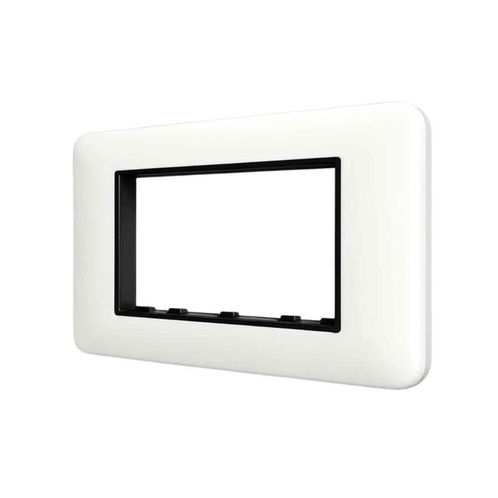 Vimar eikon round placca in metallo bianco antico elegante *** numero posti 4 posti, confezione 1