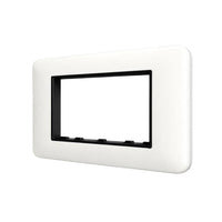 Vimar eikon round placca in metallo bianco antico elegante *** numero posti 4 posti, confezione 1