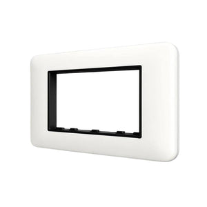 Vimar eikon round placca in metallo bianco antico elegante *** numero posti 4 posti, confezione 1