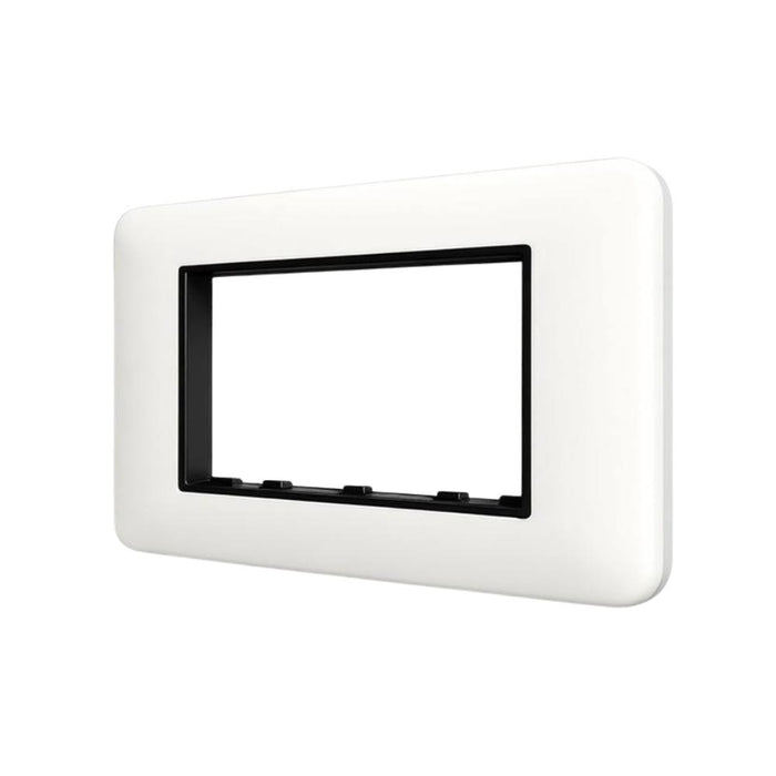 Vimar eikon round placca in metallo bianco antico elegante *** numero posti 4 posti, confezione 1