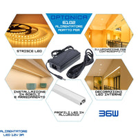 Alimentatore optonica 6102 36w 12v 3a per strisce led