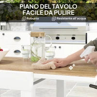 Tavolo da Pranzo da Giardino Allungabile 80-160 cm per 4-6 Posti, Bianco