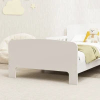 Letto per Bambini 3-8 Anni Basso con Sponde Laterali e Bordi Lisci, in Legno, 143.5x74.2x54 cm, Bianco