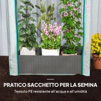 Serra a Parete con Sacco per Piante e Ingresso Avvolgibile, in Acciaio e Plastica, 89x50x152 cm, Trasparente