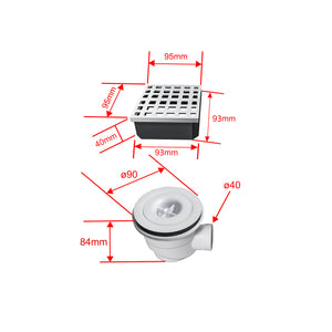 Piatto Doccia Pronto da Piastrellare in Estruso Rigida Polistirene Tagliabile Isolamento per Bagno Dimensione 80x160X4 cm Sifone Piletta e Tubo inclusi
