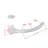 Piletta doccia bianco extra sottile per piatti doccia diametro 90 mm coperchio in ABS cromato, tubo flessbile da 300-1000mm