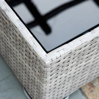 Set Salotto da Esterni 4 Pezzi con 3 Divani e 1 Tavolino da Caffè, in Rattan PE, Cuscini Inclusi