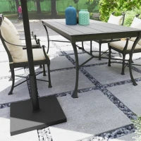 Base per Ombrellone Quadrata da 14.5 kg con Manovella, in HDPE e Cemento, 44x44x30 cm, Nero