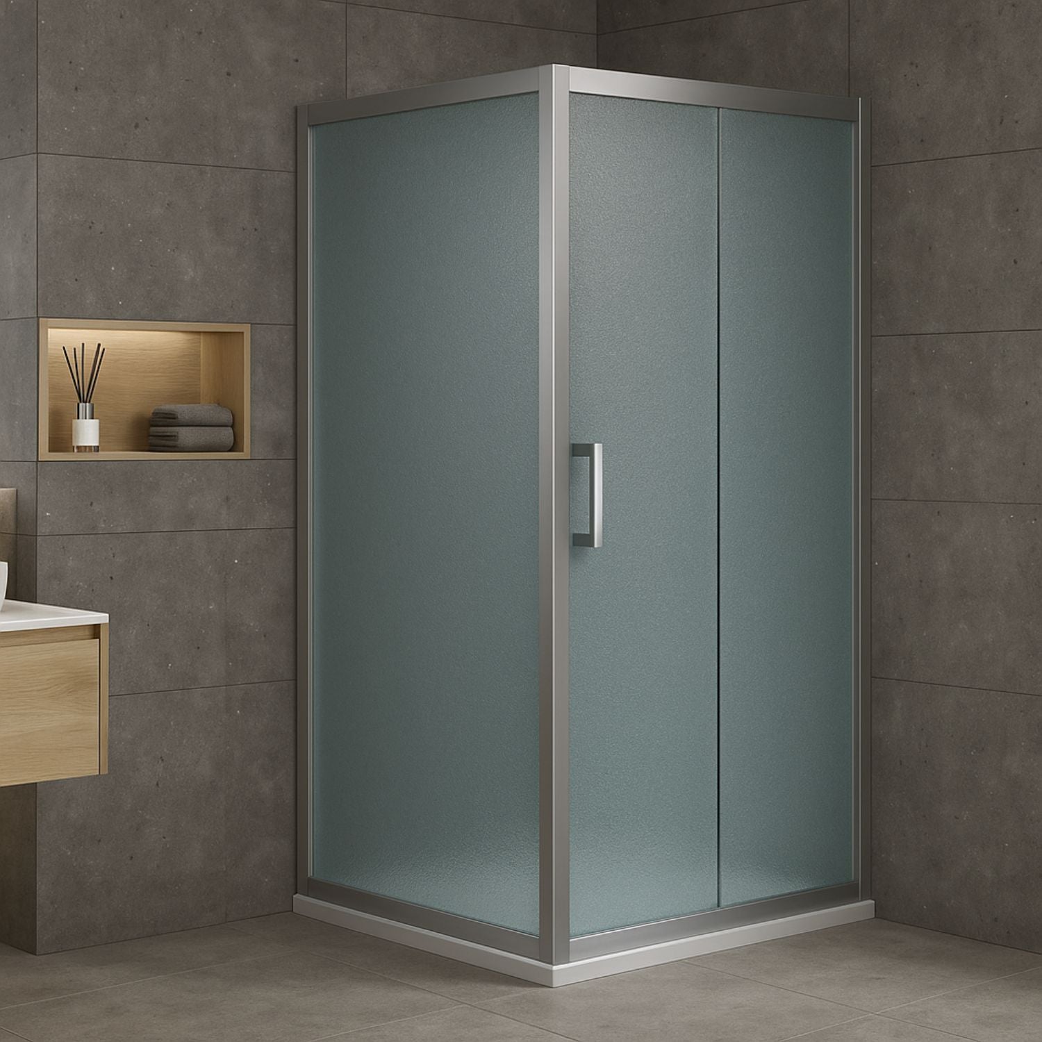 Lato porta box doccia angolare nicchia dafne cristallo 6 mm 110 cm stampato