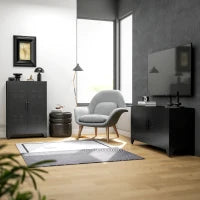 Armadio da Deposito in Metallo con 2 Ripiani, Guardaroba, Schedario, Armadio per Ufficio, Stile Industriale, Nero