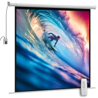 Telo Proiettore Motorizzato da 85" con Telecomando, in Plastica e Metallo, 176.5x8x176.5 cm, Bianco