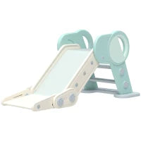 Scivolo per Bambini Pieghevole in Plastica Età 18 Mesi-3 Anni, 102x53x53cm, Verde