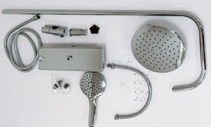 Colonna doccia con saliscendi e soffione in ottone cromato