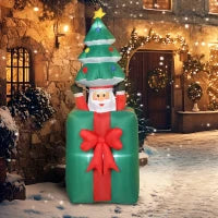 Decorazione natalizia gonfiabile con LED, in Poliestere, per interno/esterno, Rosso e verde