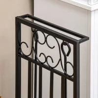 Portalegna Rialzato per Camino in Acciaio Antiruggine, Porta Legna da Interni ed Esterni, 4 Attrezzi Inclusi, 75x30x60cm