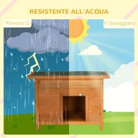 Cuccia per Cani Impermeabile da Esterno in Legno di Abete, 82 x 58 x 58cm