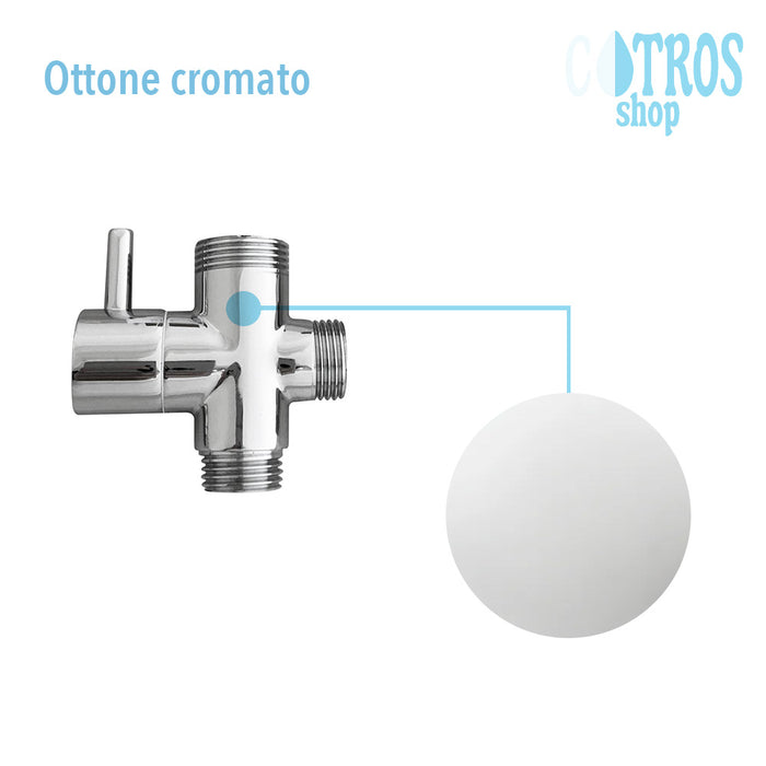 Deviatore colonna doccia ottone cromato universale cromato adattatore